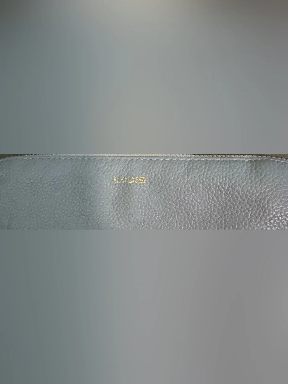 Lodis Small Pebble Leather Wristlet Clutch in Periwinkle with Gold Logo